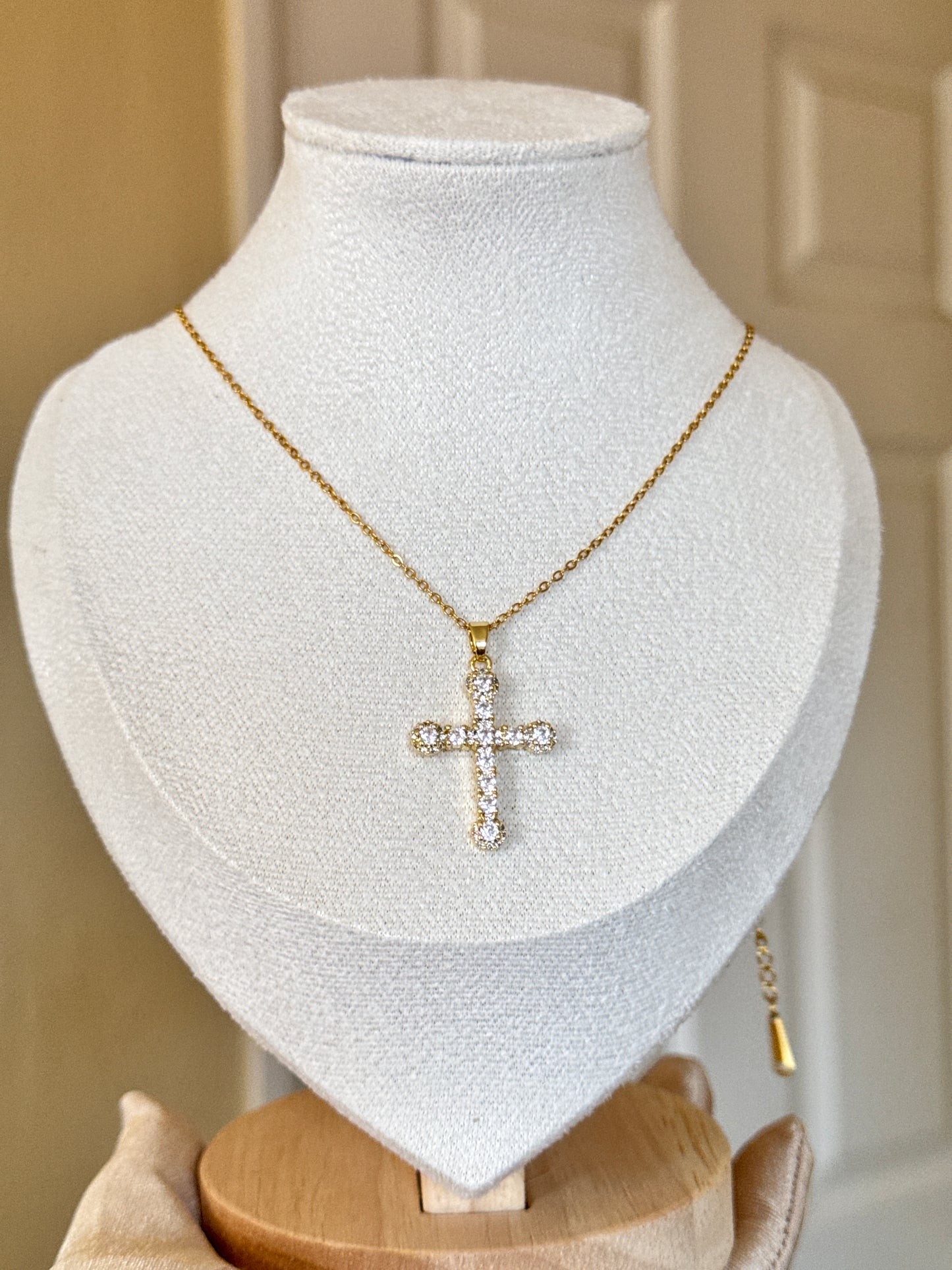 Cross Zircon Stainles Steel Necklace