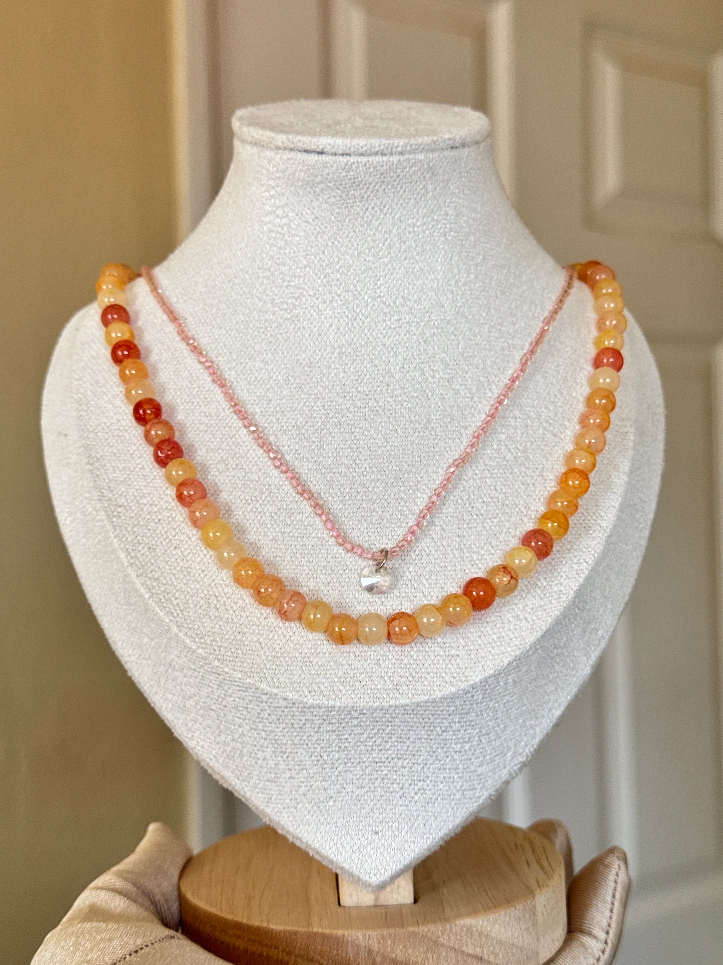 Coral Cove Necklace Set 2-Piece Beaded Design