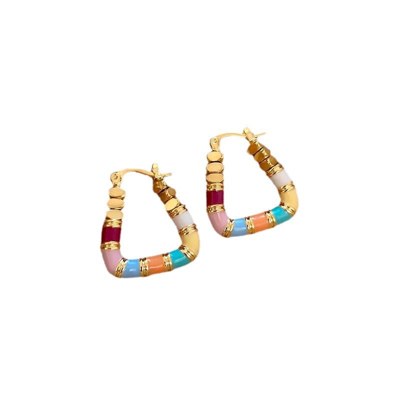Exquisite Colorful hoop Earrings for women