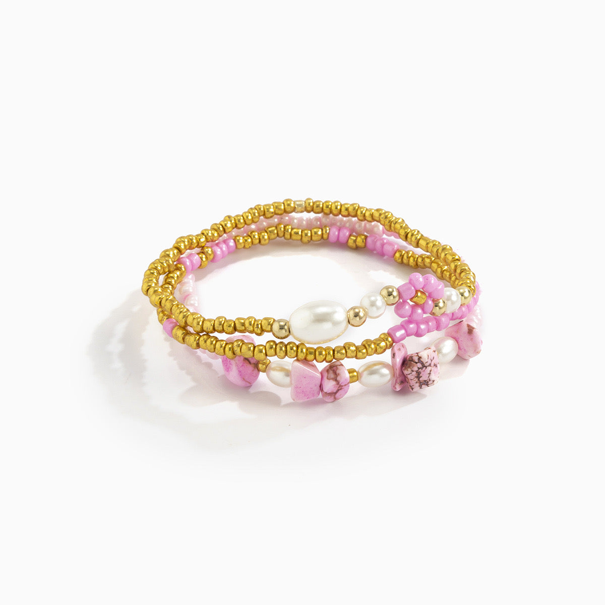 Simple splicing rice beads gravel bracelet 3pcs Set