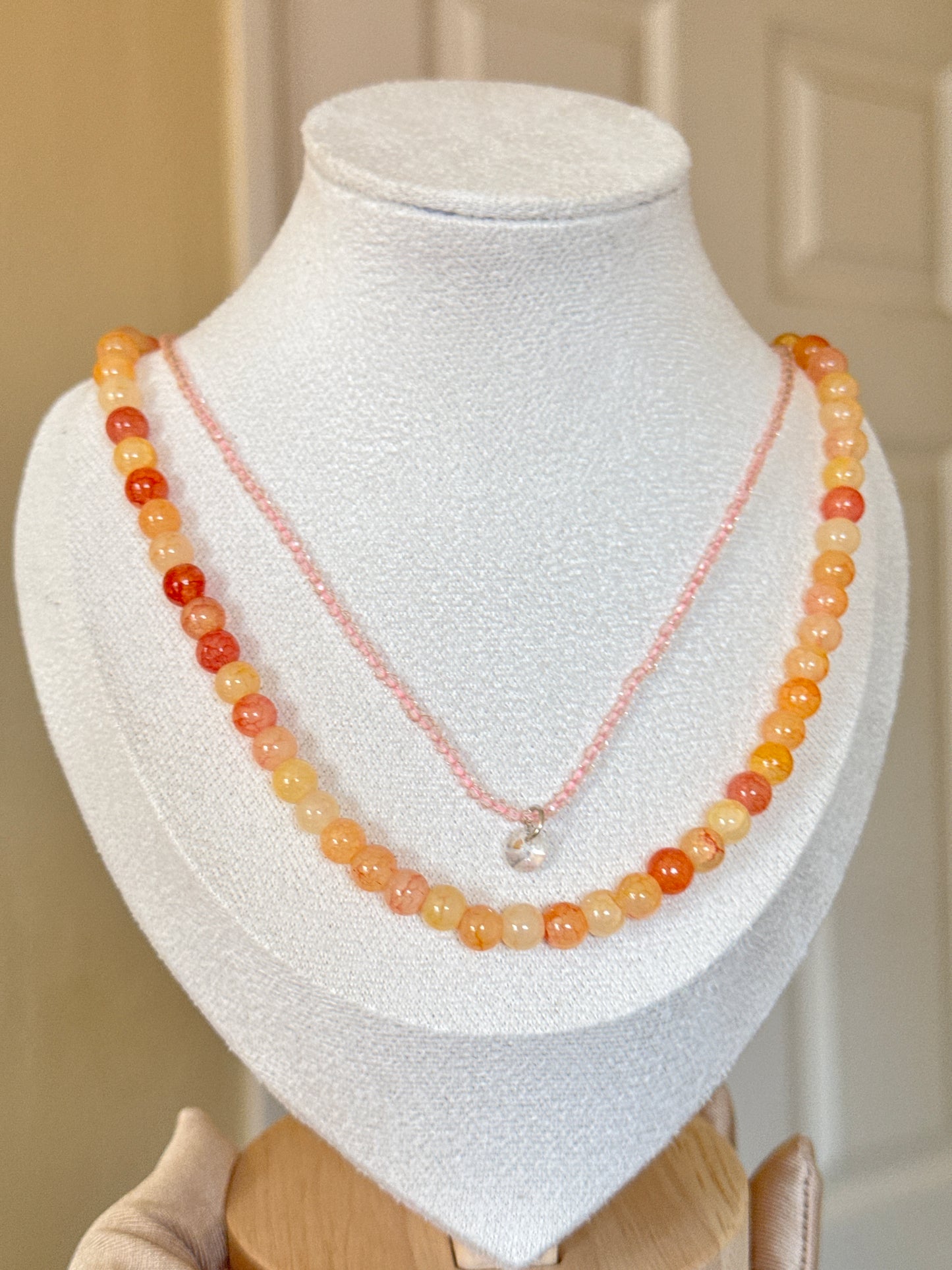 Coral Cove Necklace Set 2-Piece Beaded Design