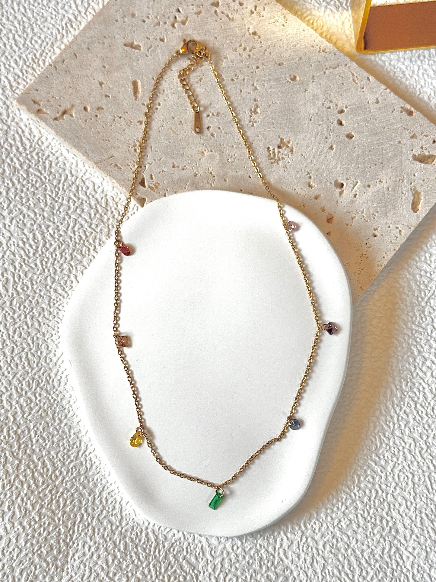 Colorful Zircon Pendant Necklace For Women
