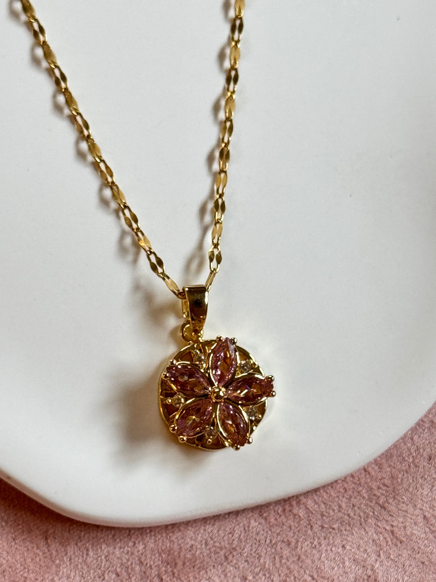 love zircon flower, Pendant Necklace bracelet/Earrings Set