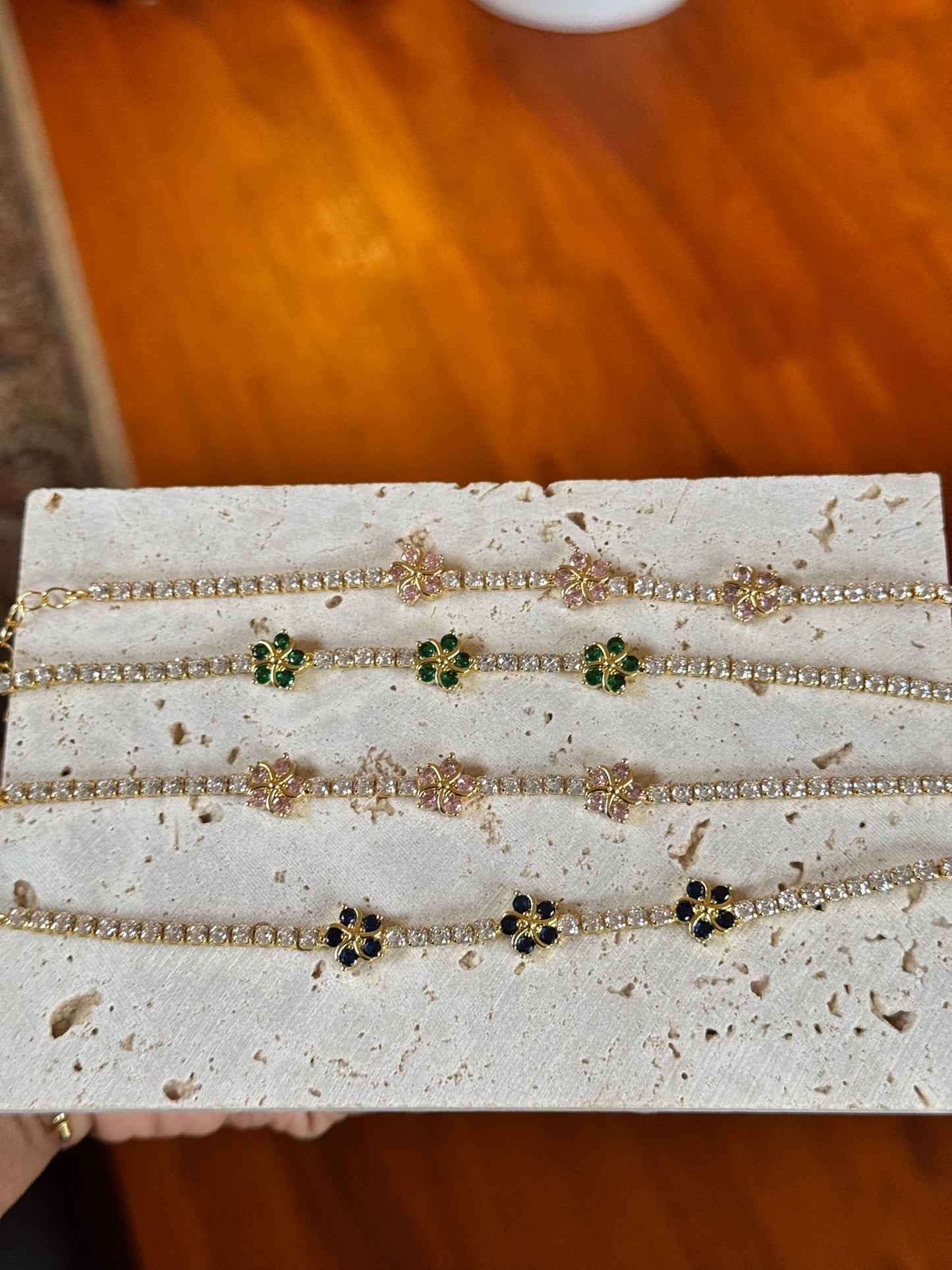 Flower Design Tennis Bracelet