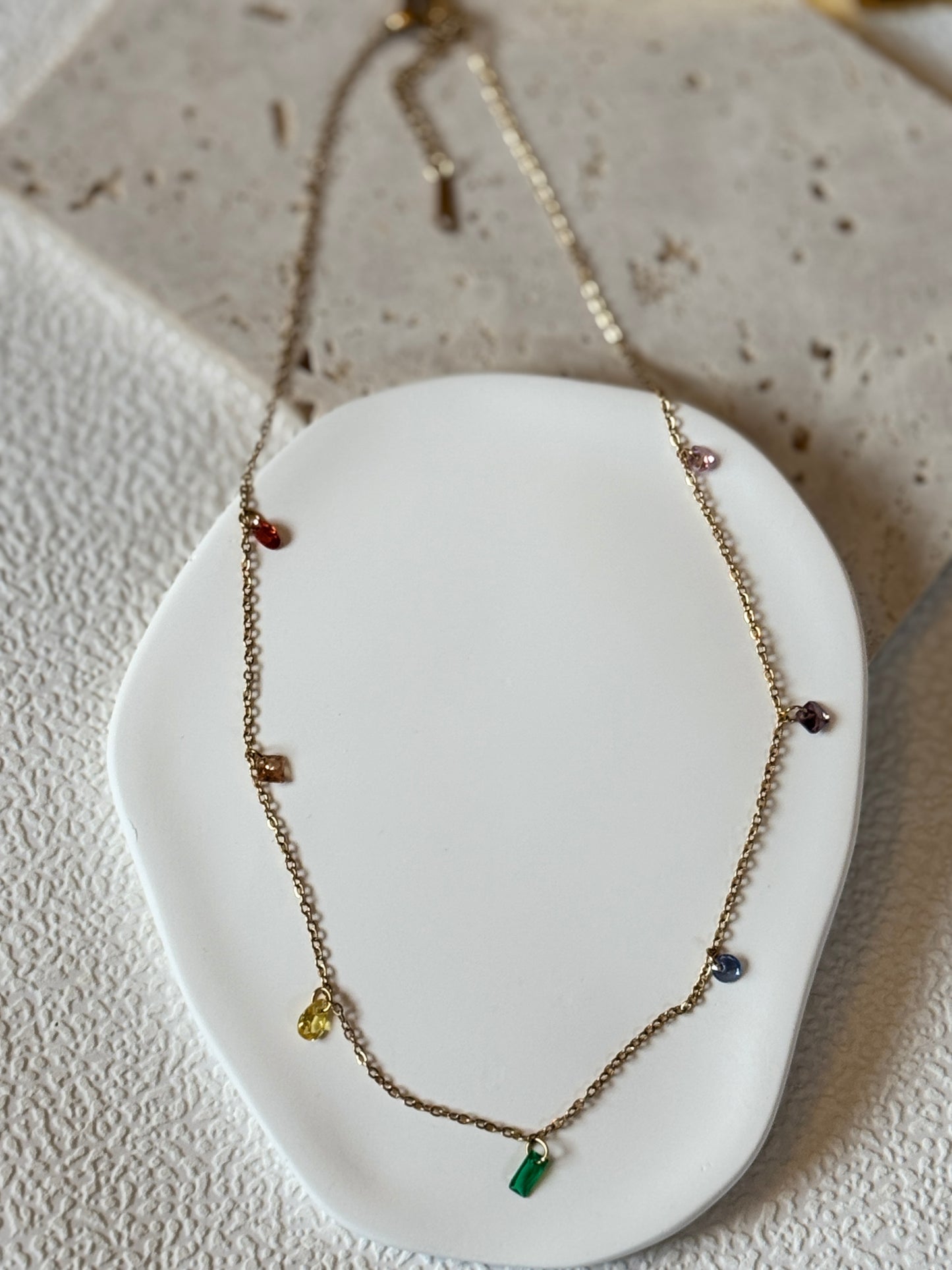 Colorful Zircon Pendant Necklace For Women