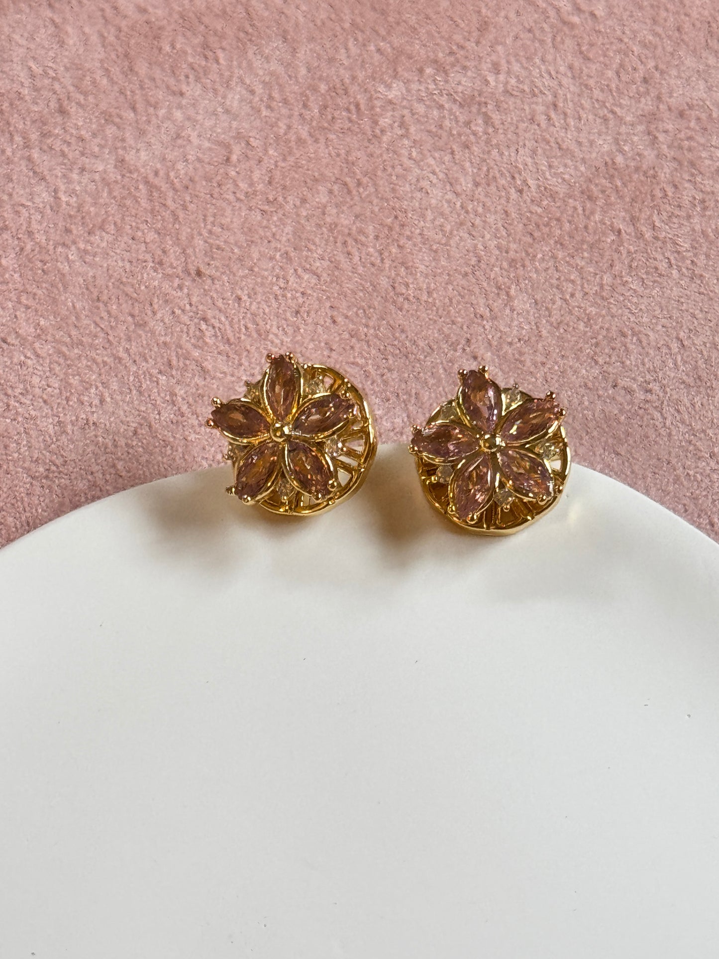 love zircon flower, Pendant Necklace bracelet/Earrings Set