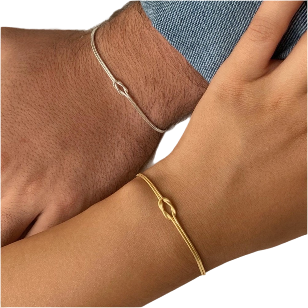 Snake chain Necklace & bracelet hand-knotted clavicle chain