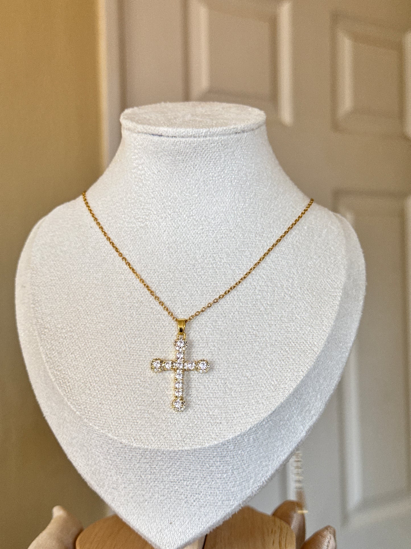Cross Zircon Stainles Steel Necklace