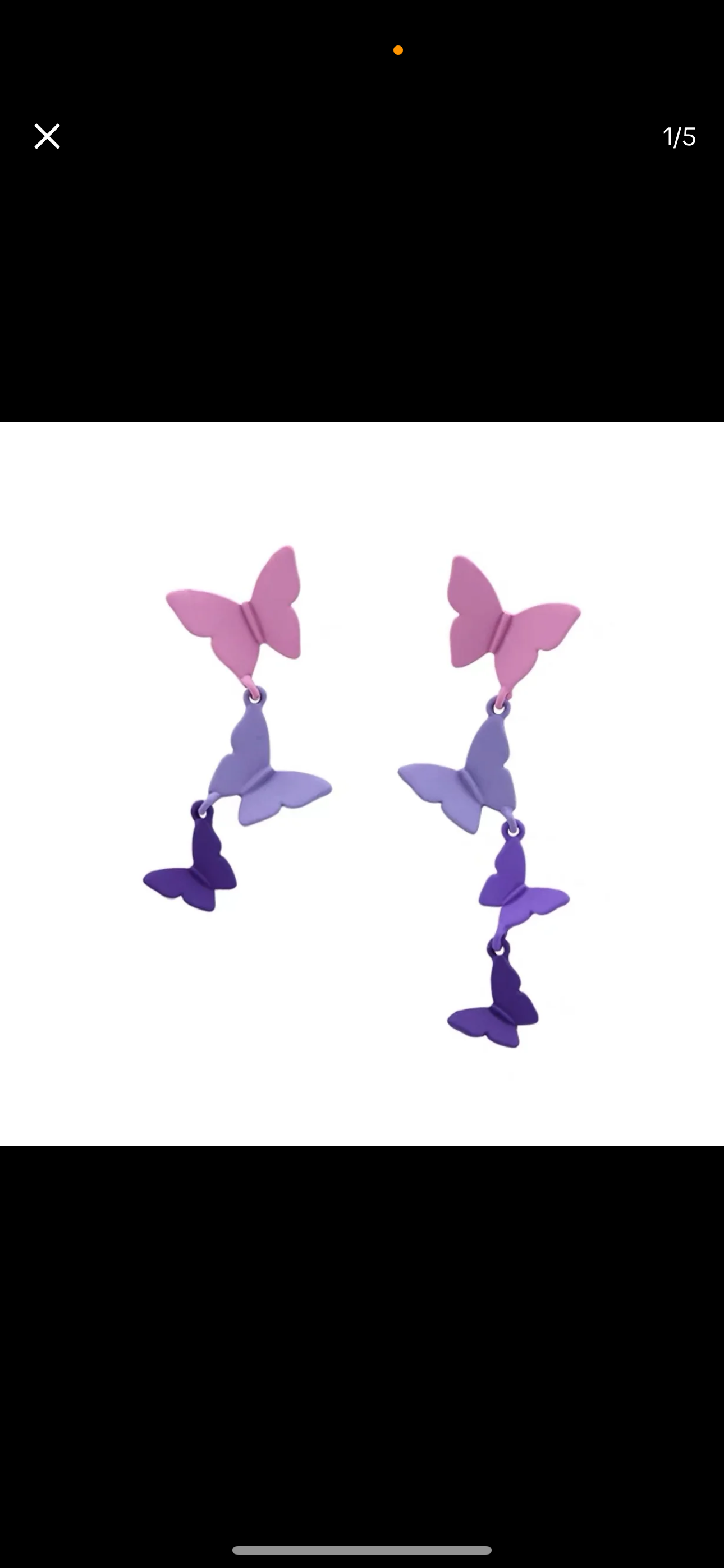 Purple butterfly three-dimensional earrings for women