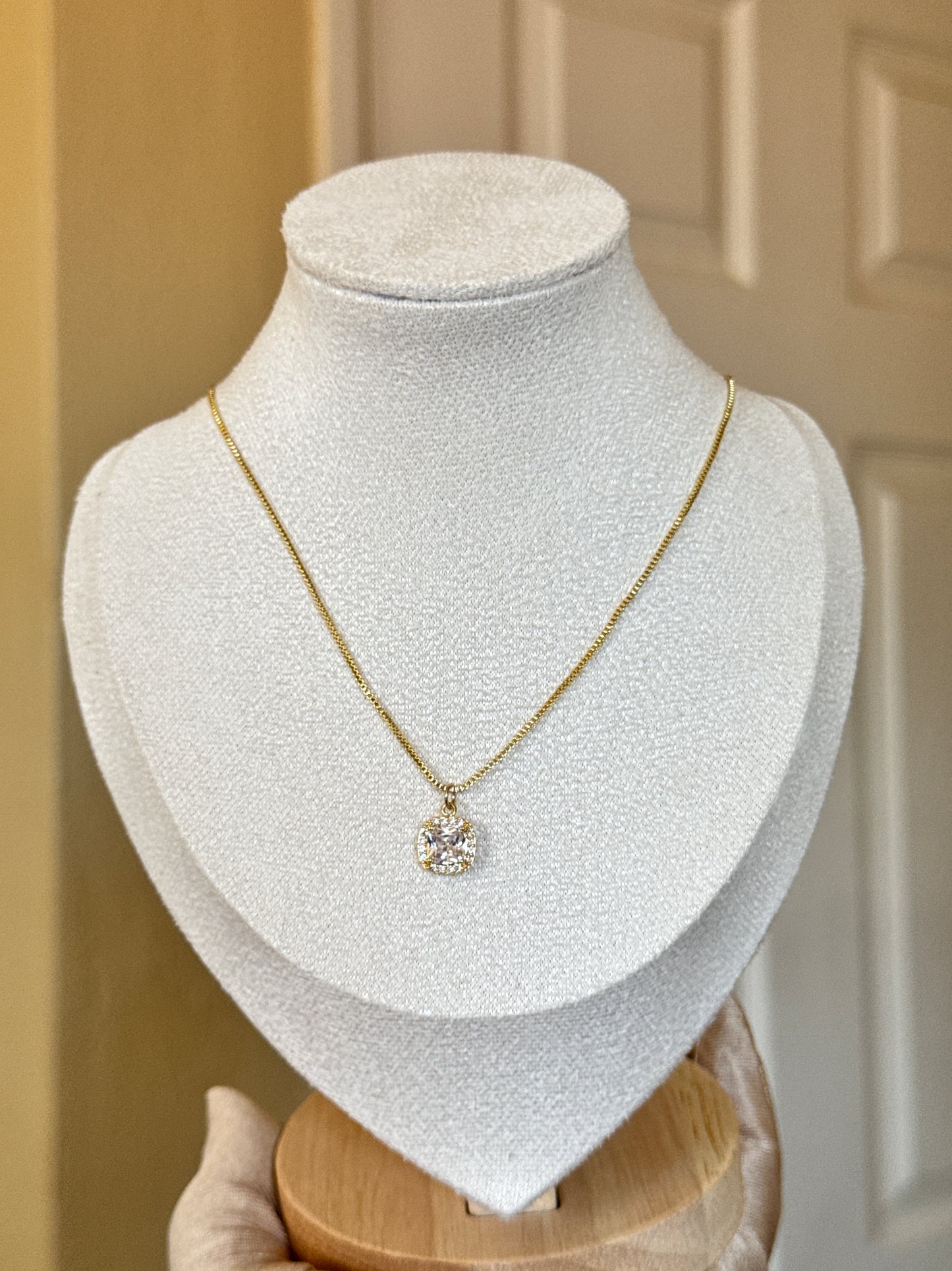 Zircon Stainless Gold Steel Gold Necklace