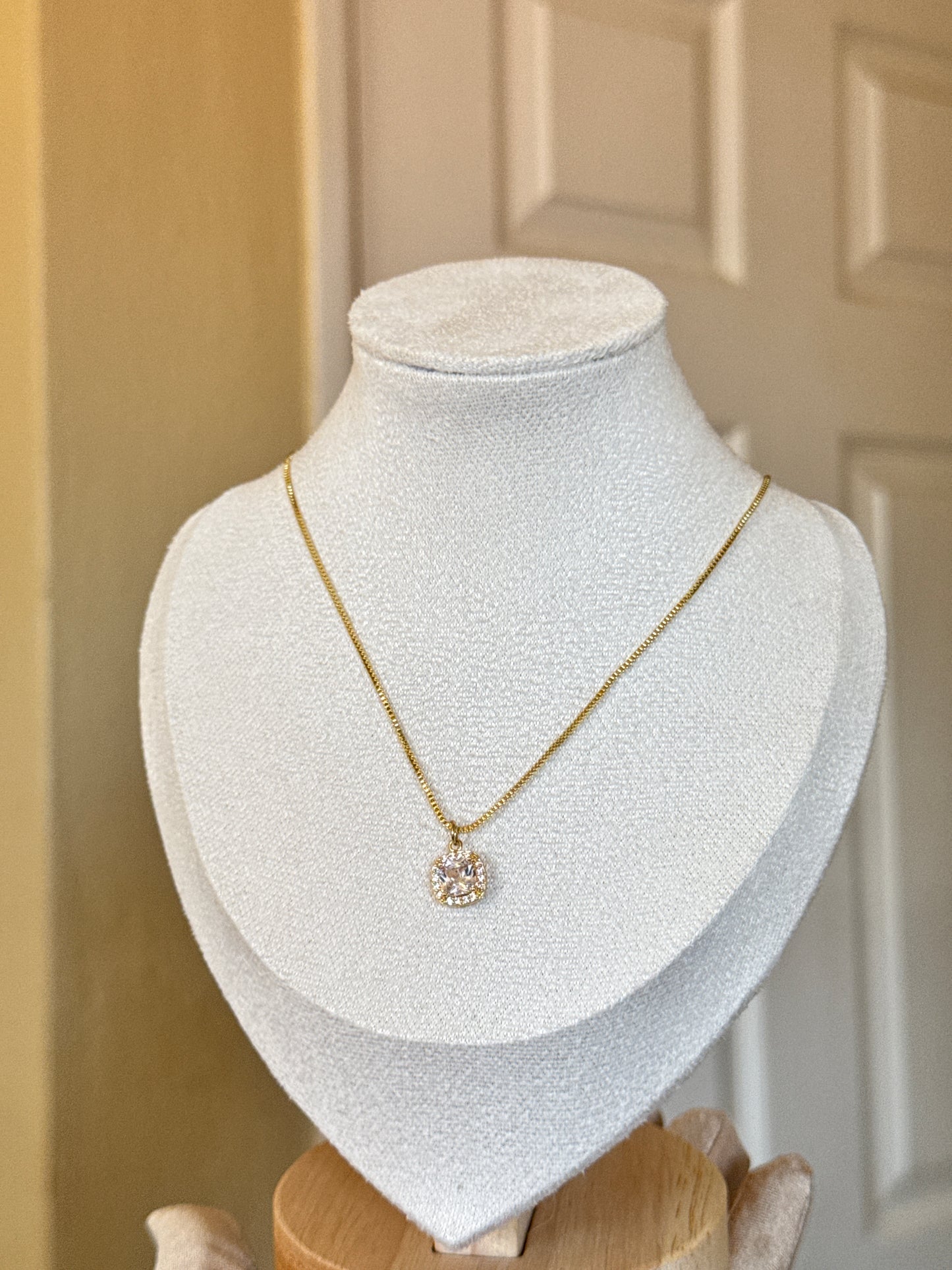 Zircon Stainless Gold Steel Gold Necklace