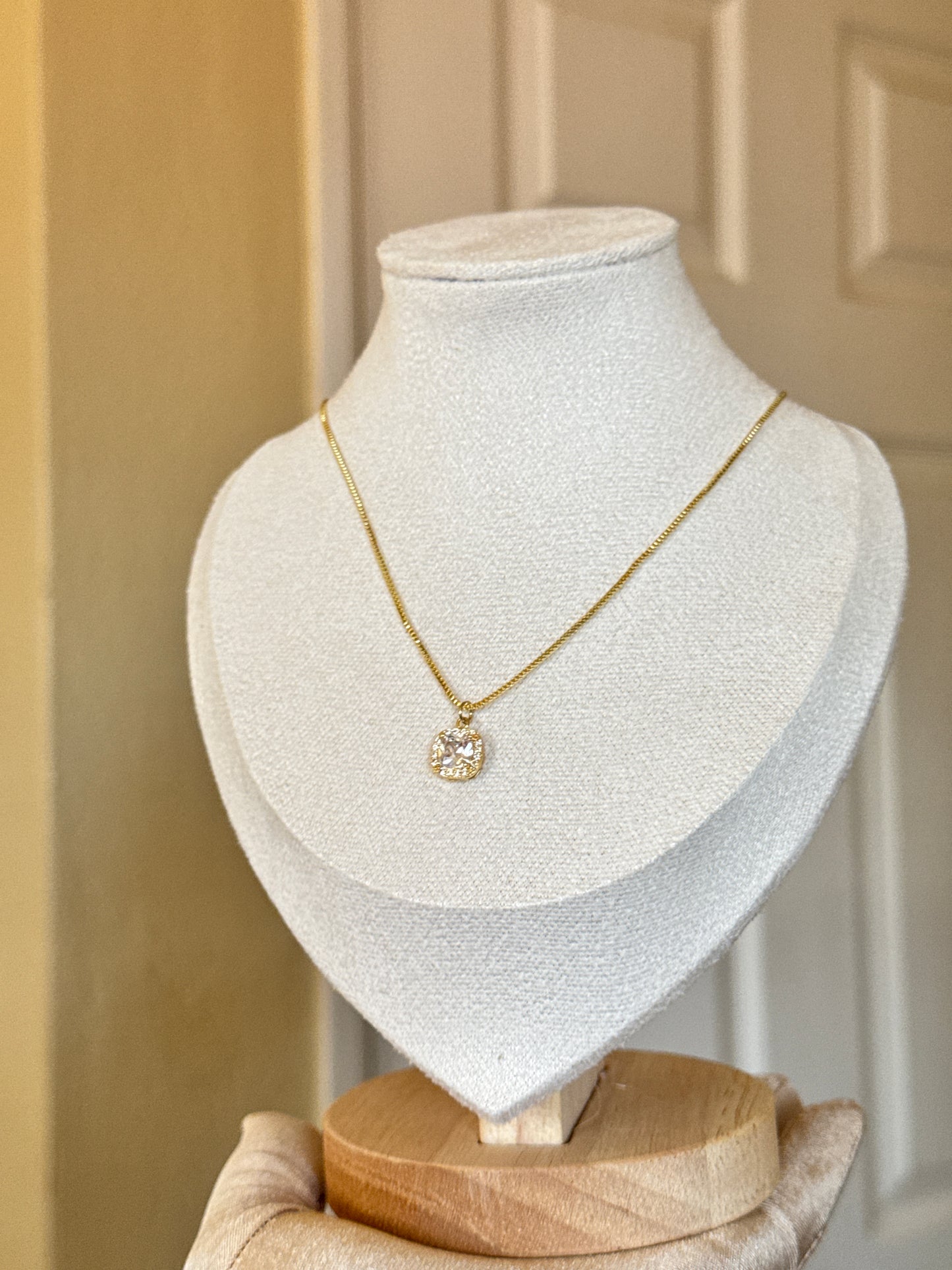 Zircon Stainless Gold Steel Gold Necklace