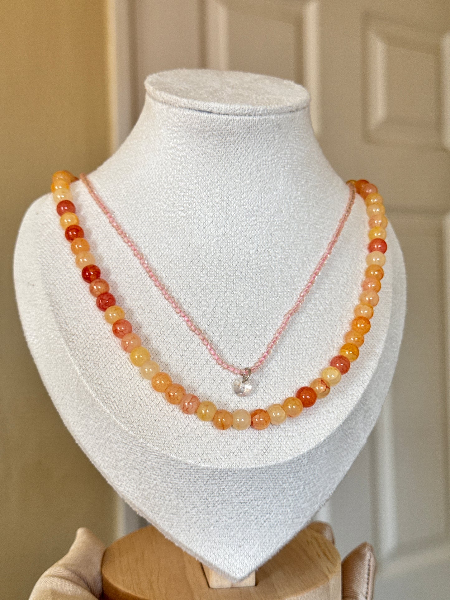 Coral Cove Necklace Set 2-Piece Beaded Design
