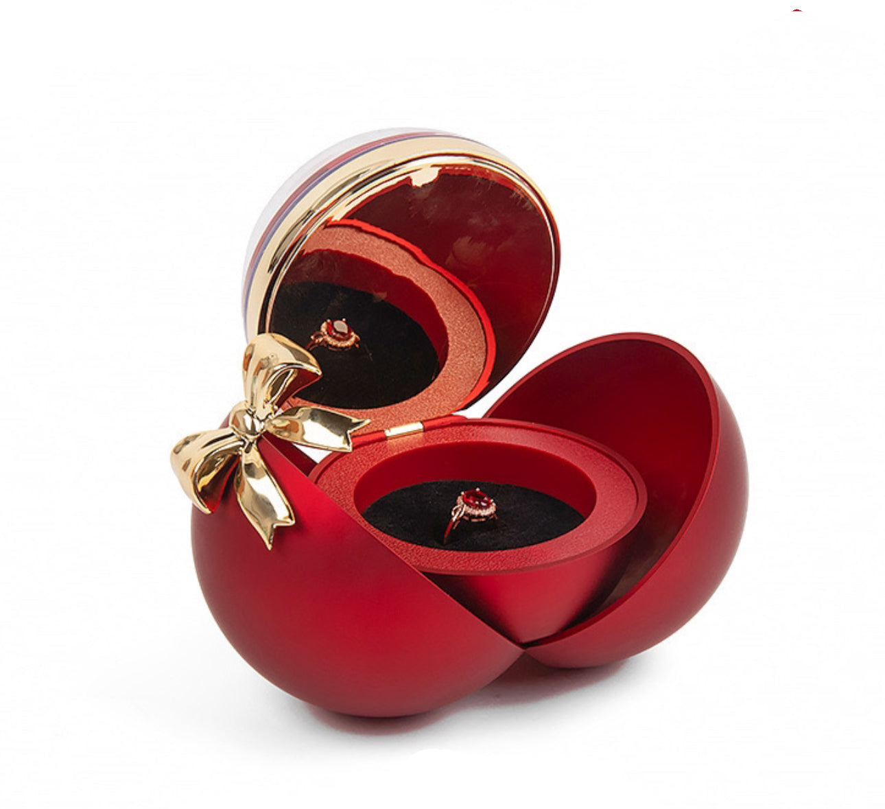 Christmas Round BowKnot Rose Jewelry Gift
Box for Women