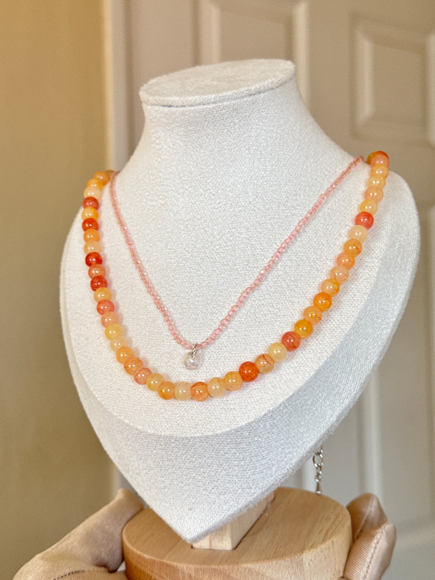 Coral Cove Necklace Set 2-Piece Beaded Design
