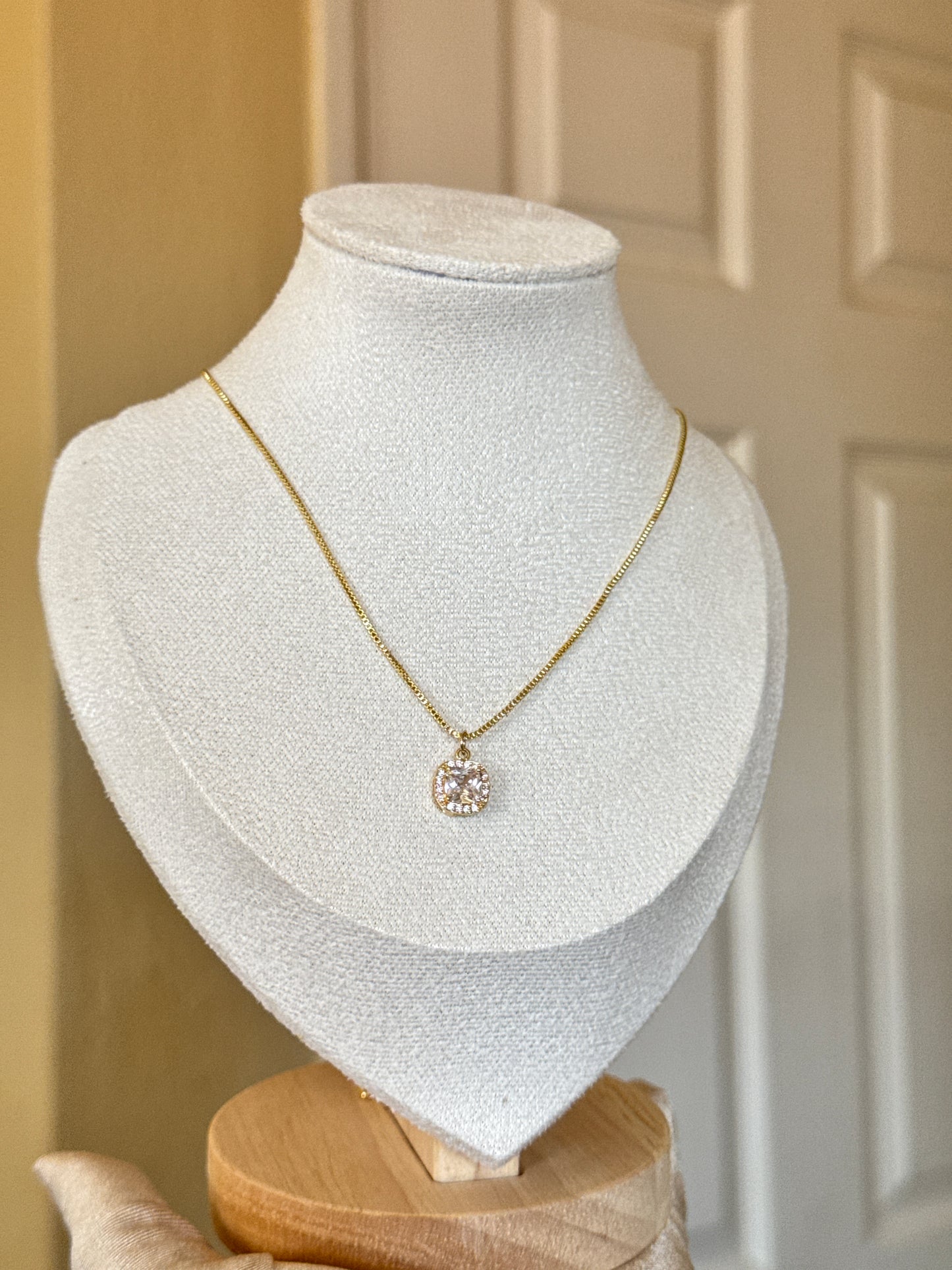 Zircon Stainless Gold Steel Gold Necklace