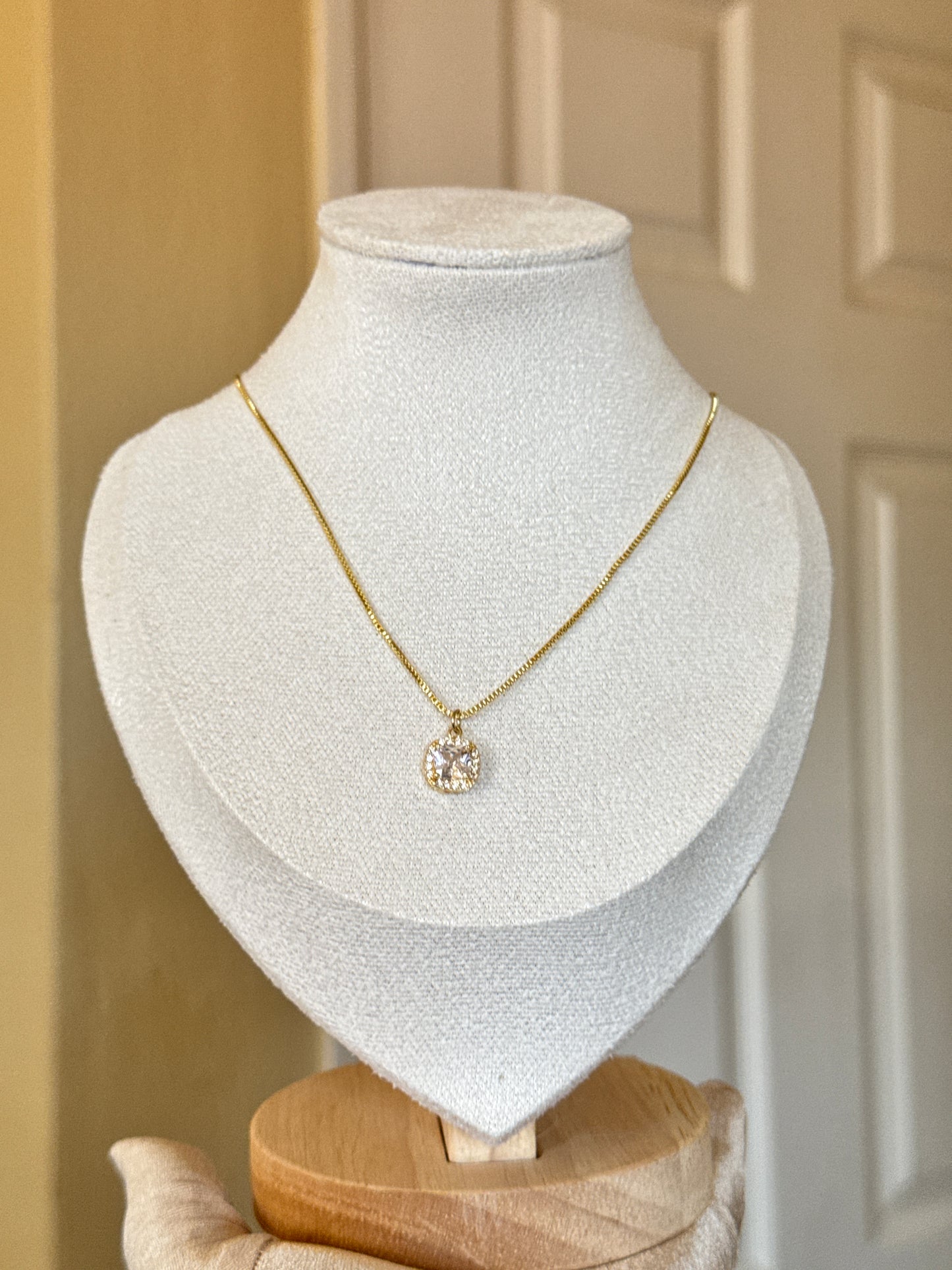 Zircon Stainless Gold Steel Gold Necklace