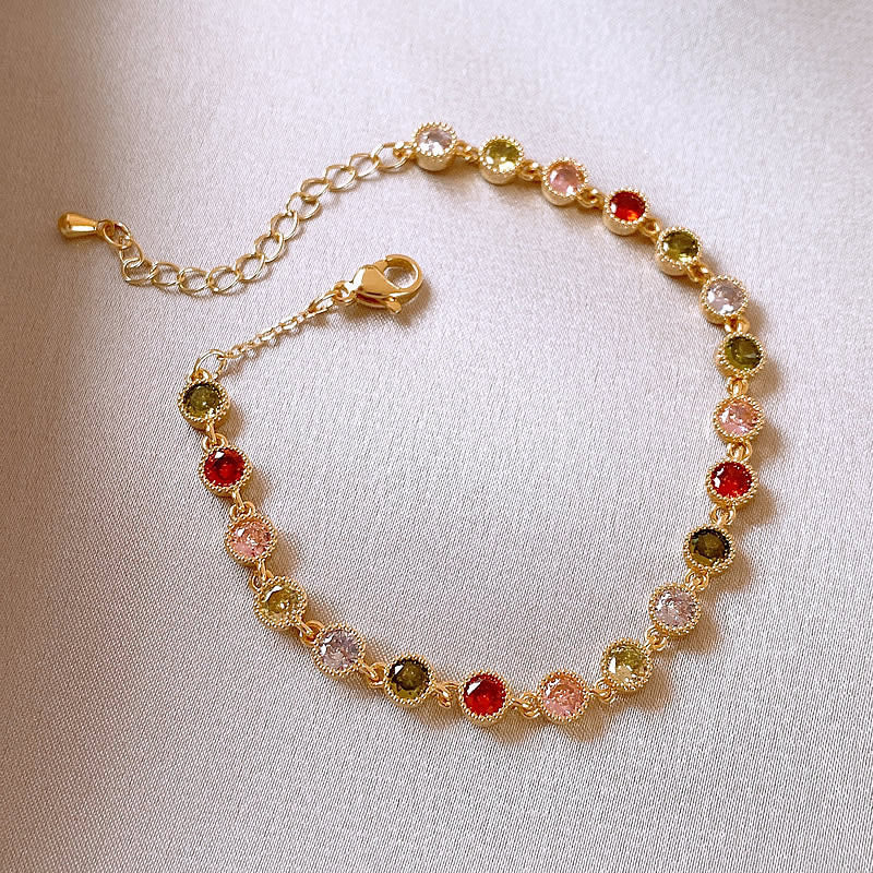 colorful Minimalist Pink zircon Bracelet