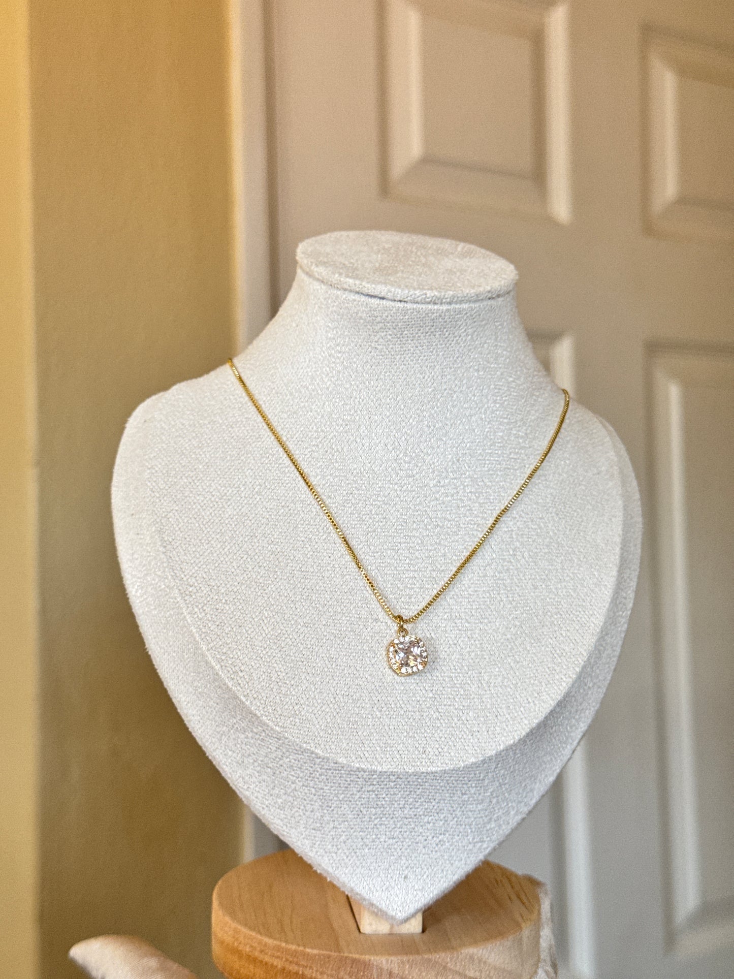 Zircon Stainless Gold Steel Gold Necklace