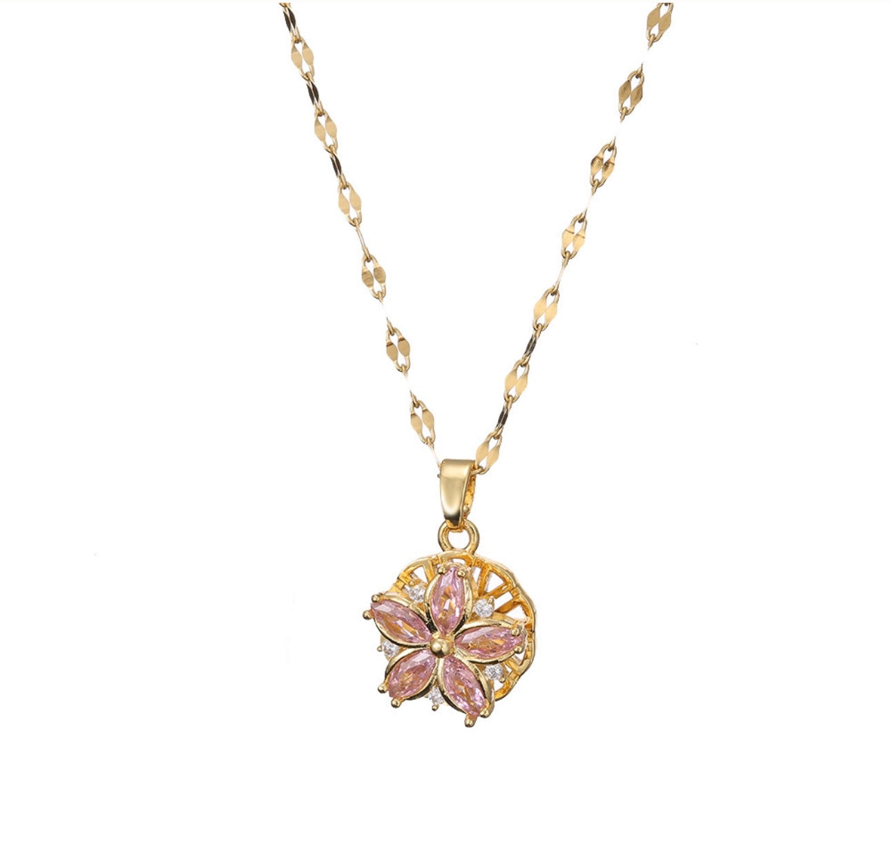 love zircon flower, Pendant Necklace bracelet/Earrings Set