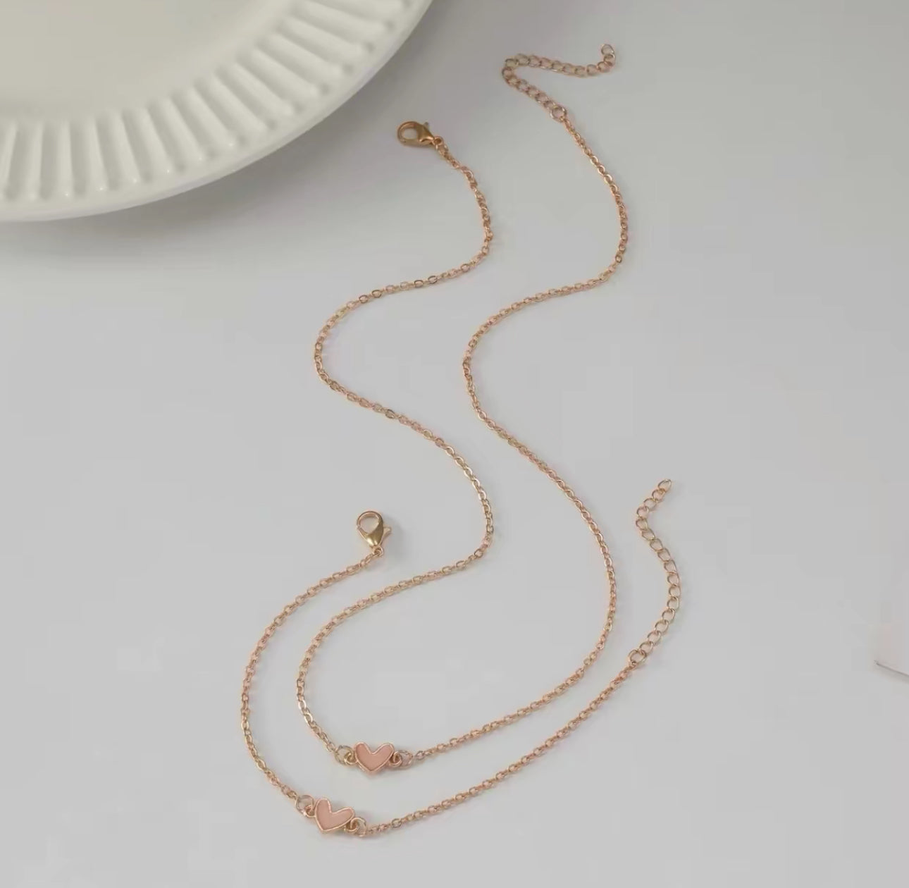 Simple Love Necklace and Bracelet Set for Women