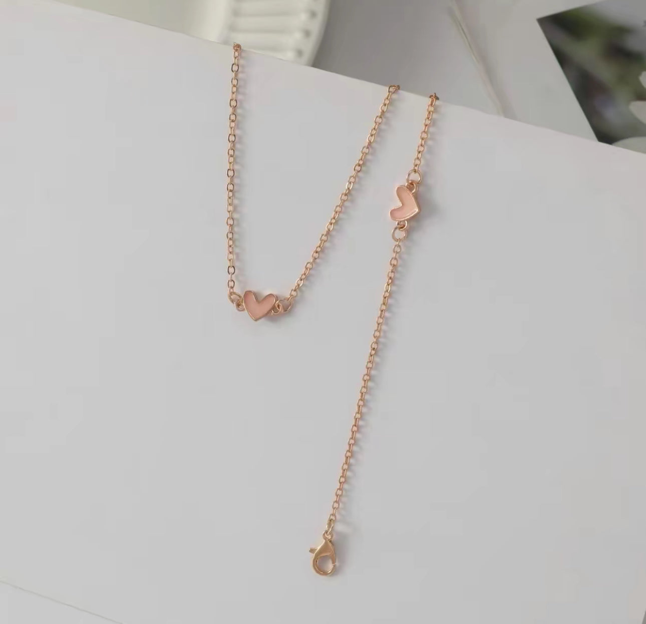 Simple Love Necklace and Bracelet Set for Women