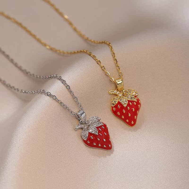 strawberry zircon Necklace
