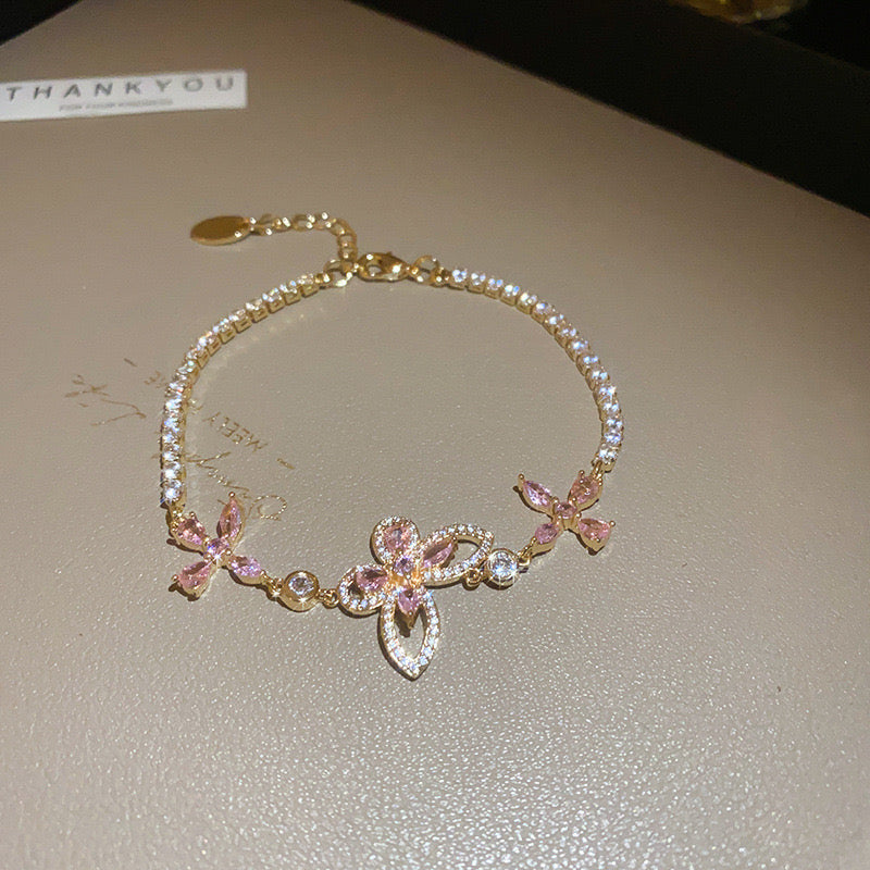 Pink minimalist niche design zircon Bracelet