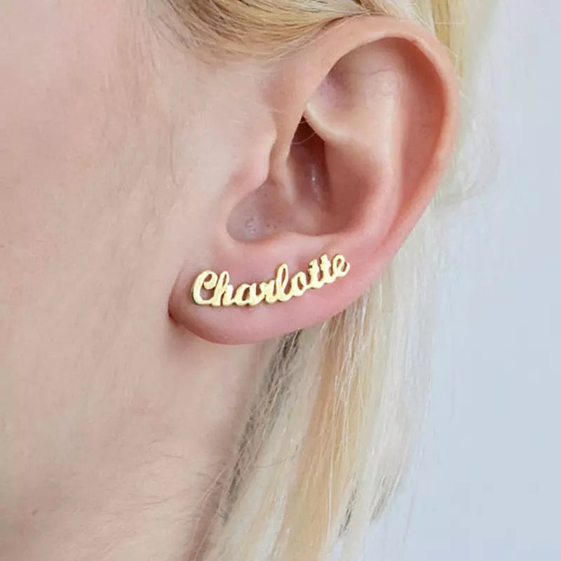 Custom Name Stud Earrings
