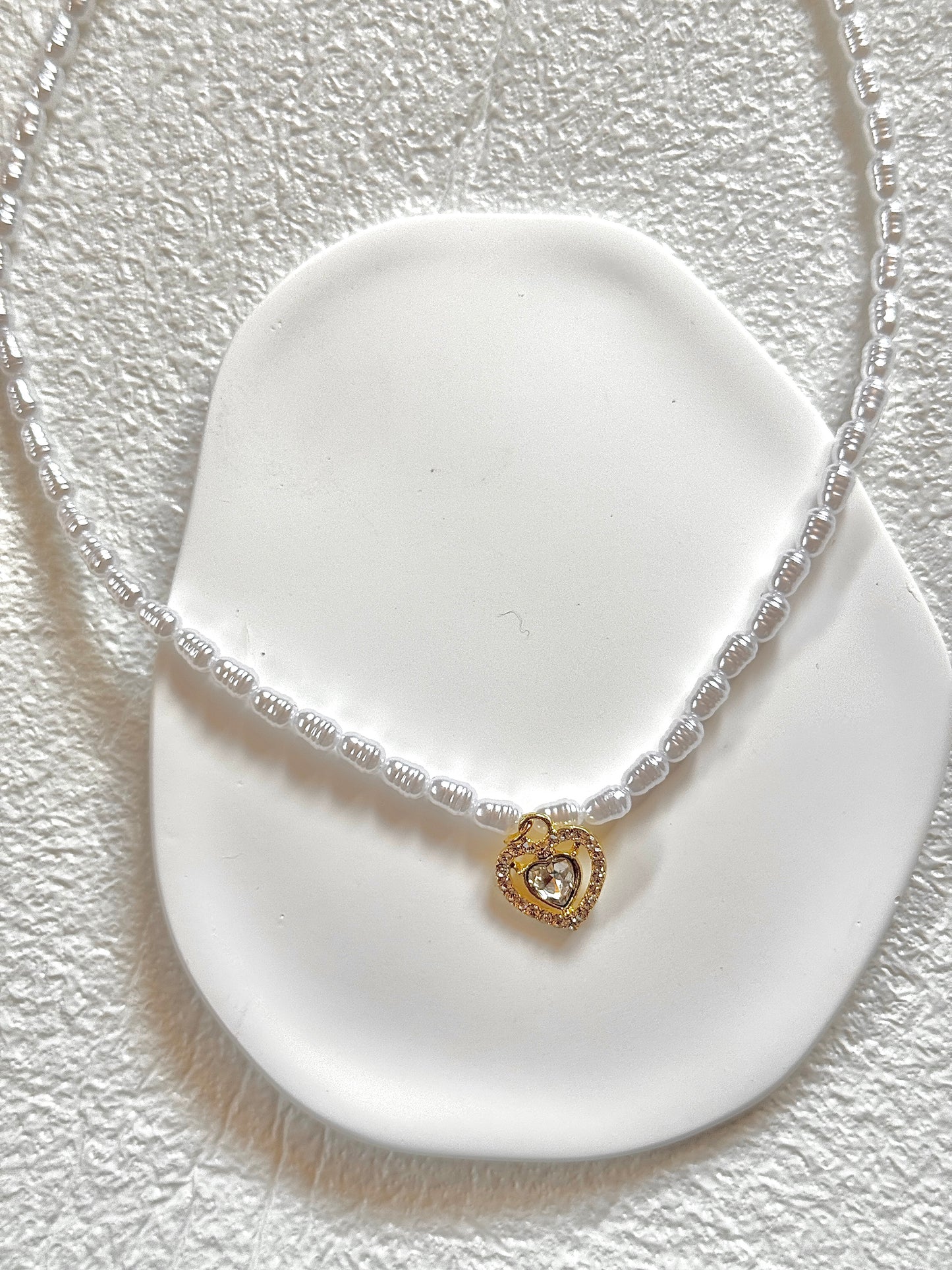 freshwater pearl heart necklace