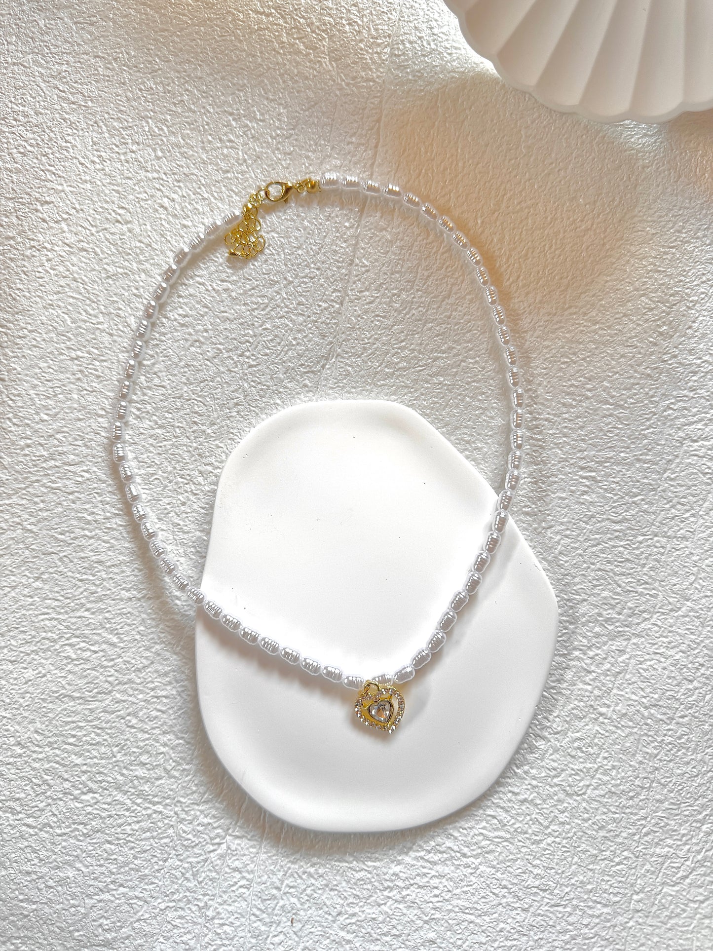 freshwater pearl heart necklace