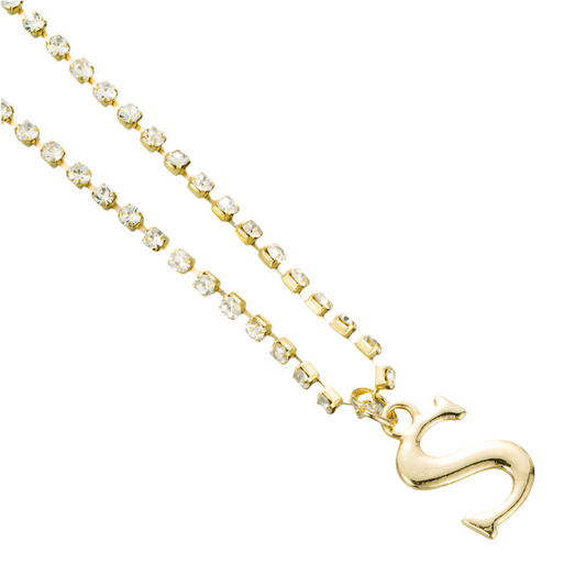 Letter S initial stone Necklace