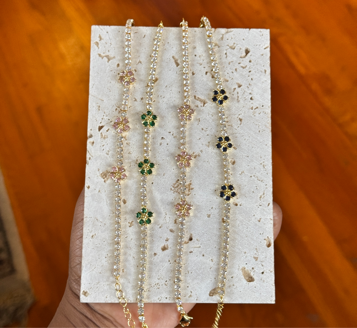 Flower Design Tennis Bracelet