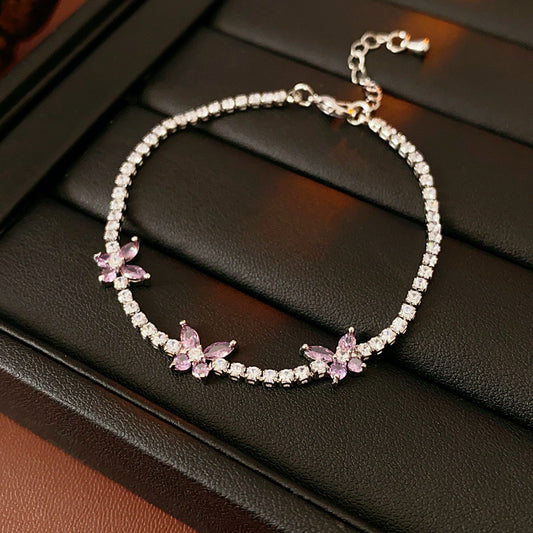 Purple Butterfly zircon Bracelet