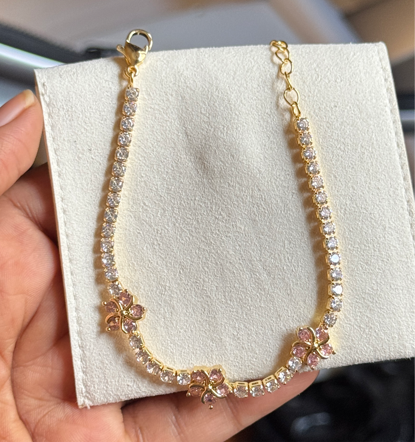 Flower Design Tennis Bracelet