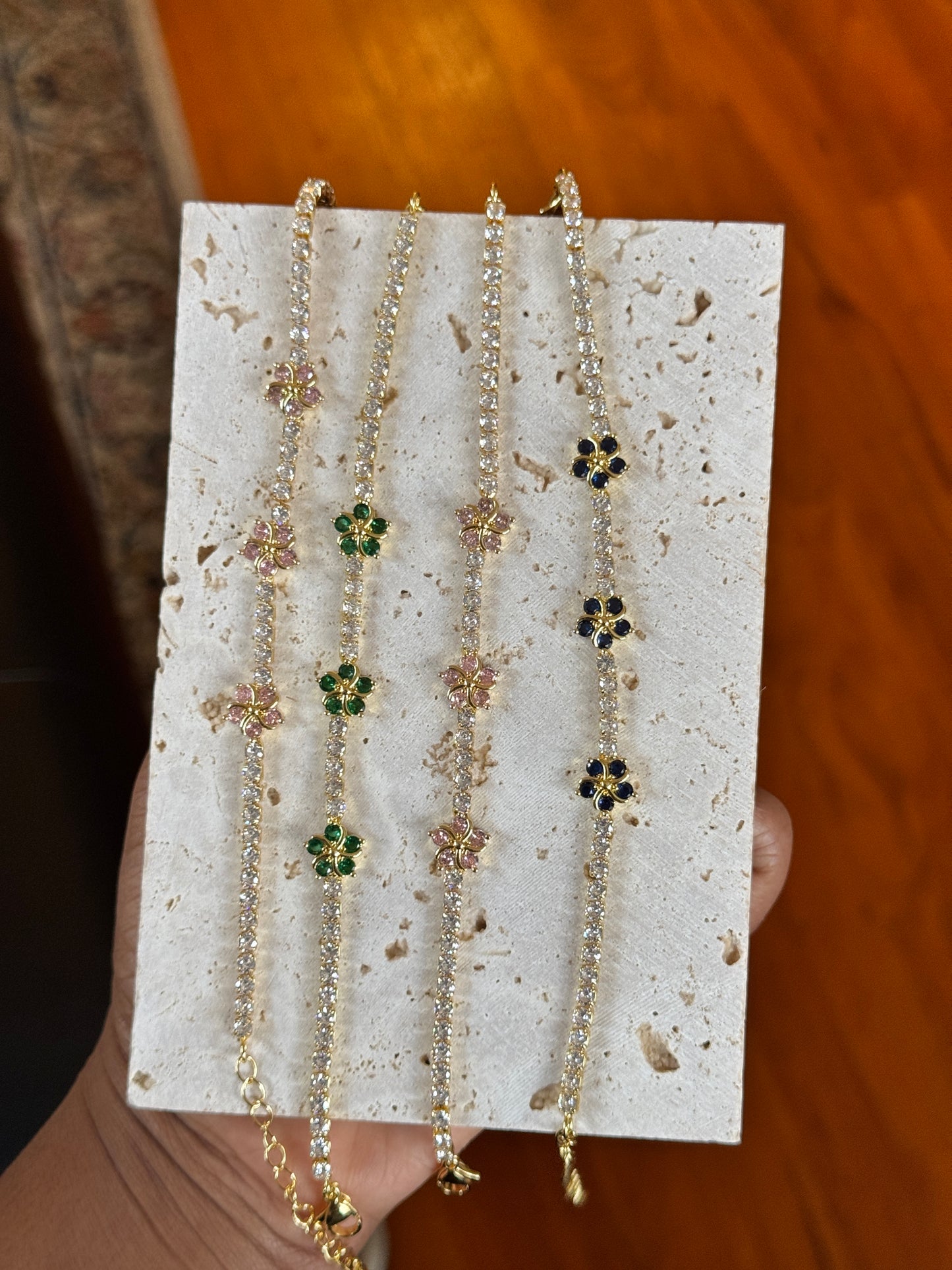 Flower Design Tennis Bracelet