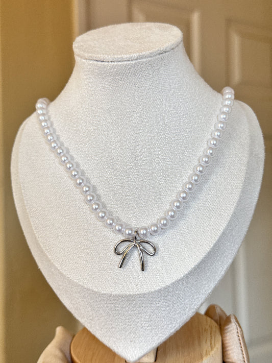 Silver Pearl Necklace