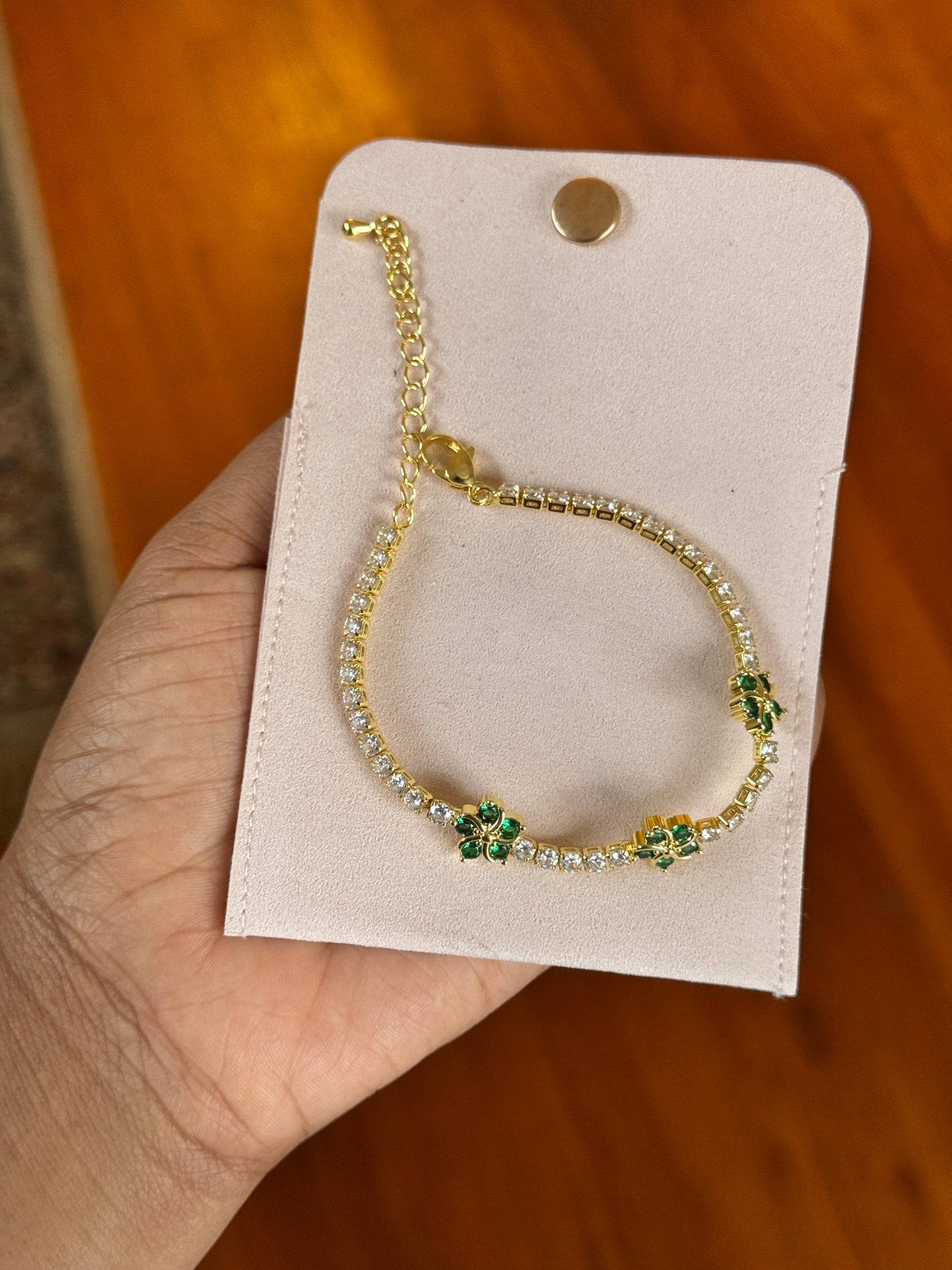 Flower Design Tennis Bracelet