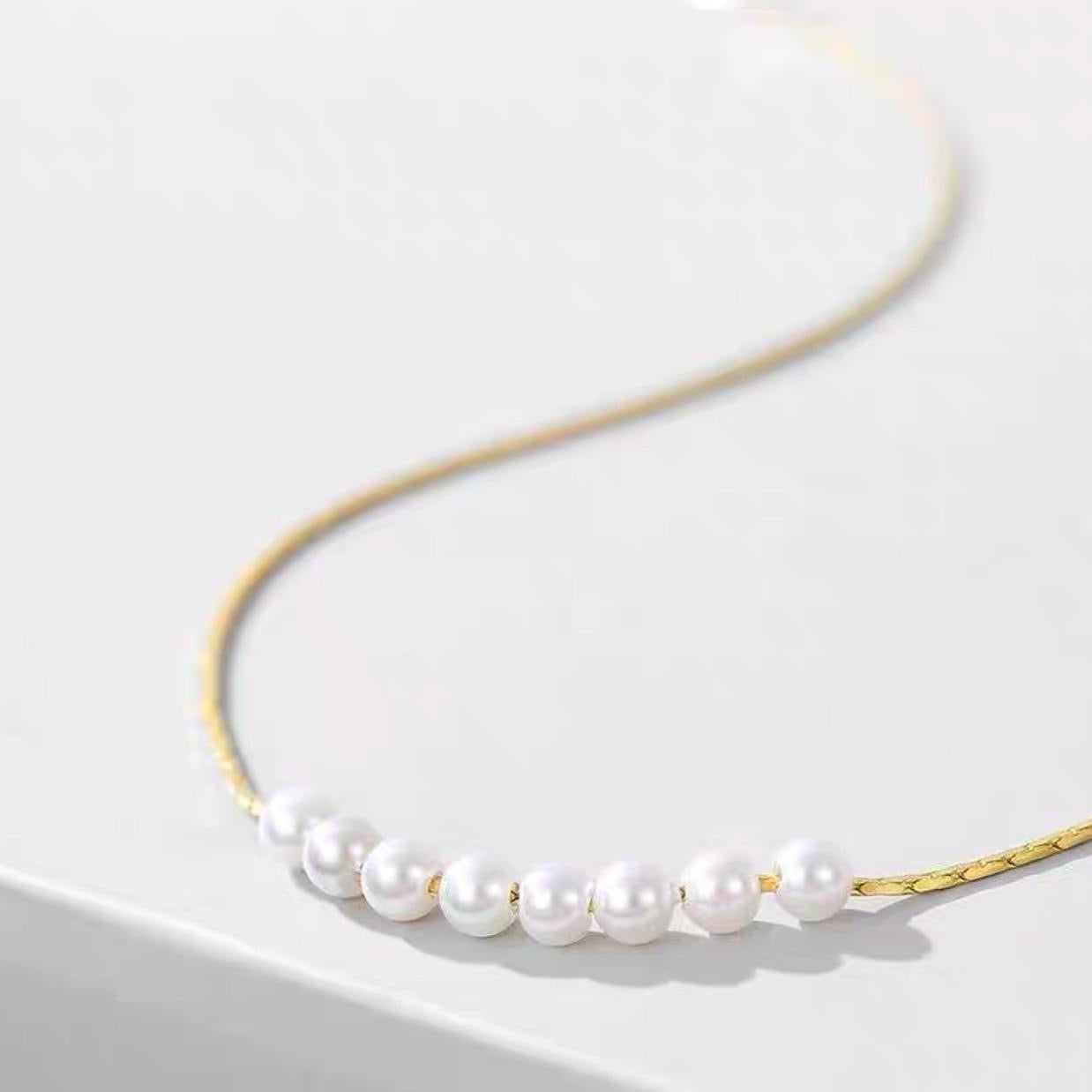 Pearl clavicle necklace niche temperament socialite necklace