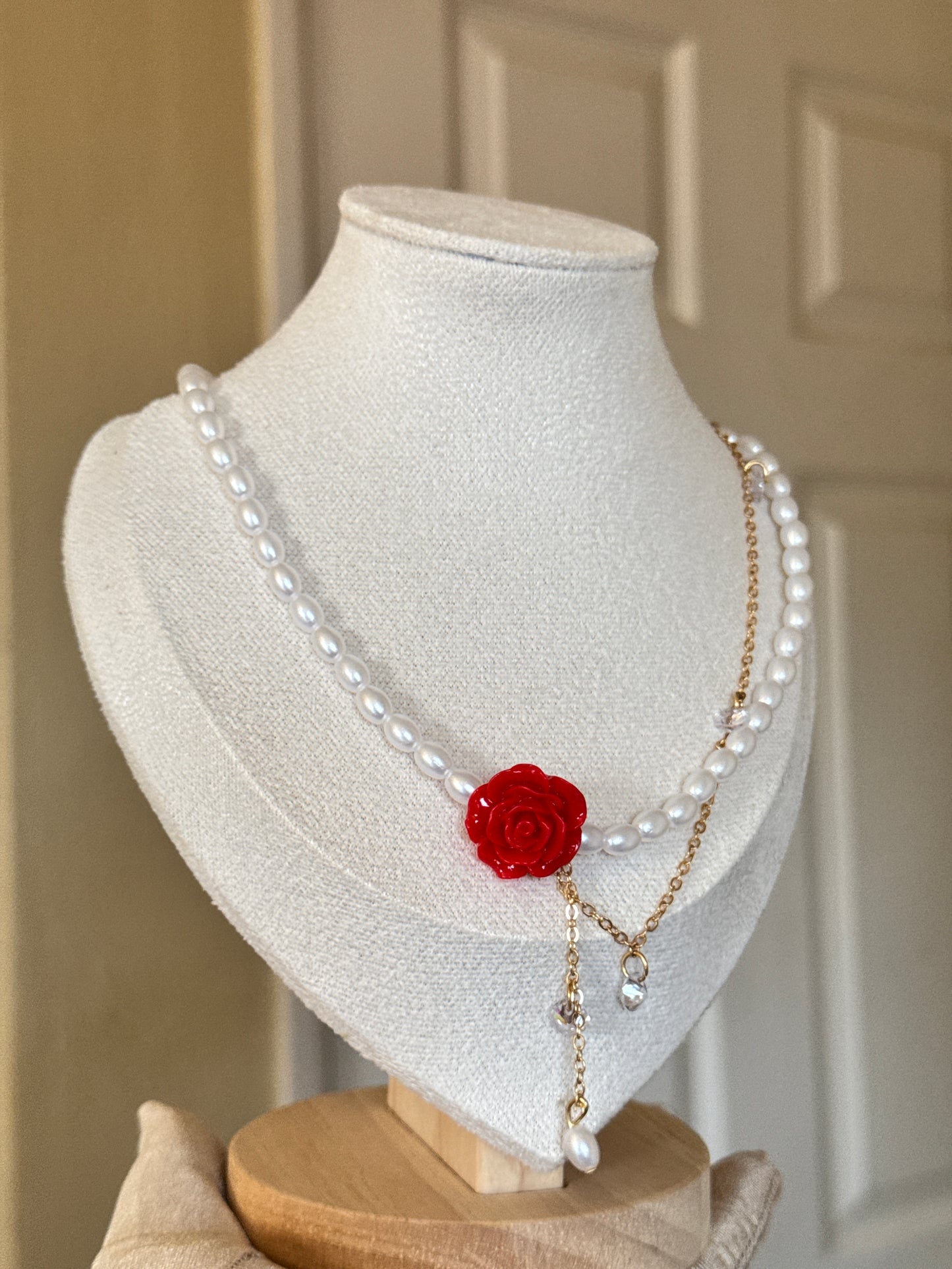 Rose Choker pearl ChainNecklace