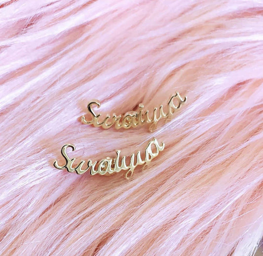 Custom Name Stud Earrings
