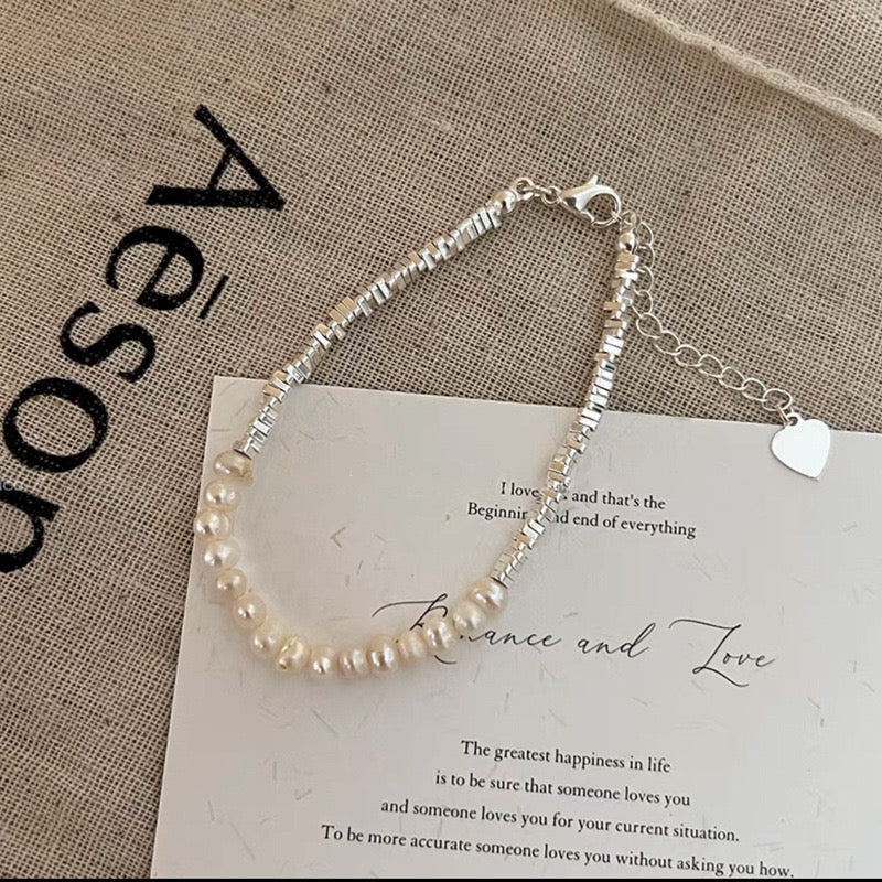 Taels of broken silver ~ Pearl bracelet For women
