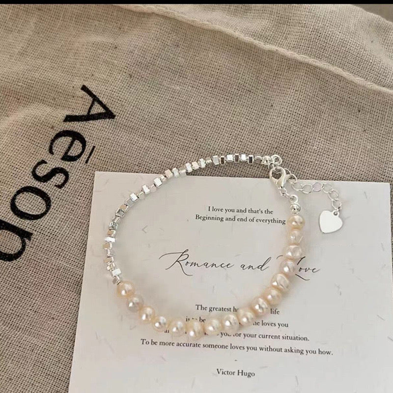 Taels of broken silver ~ Pearl bracelet For women
