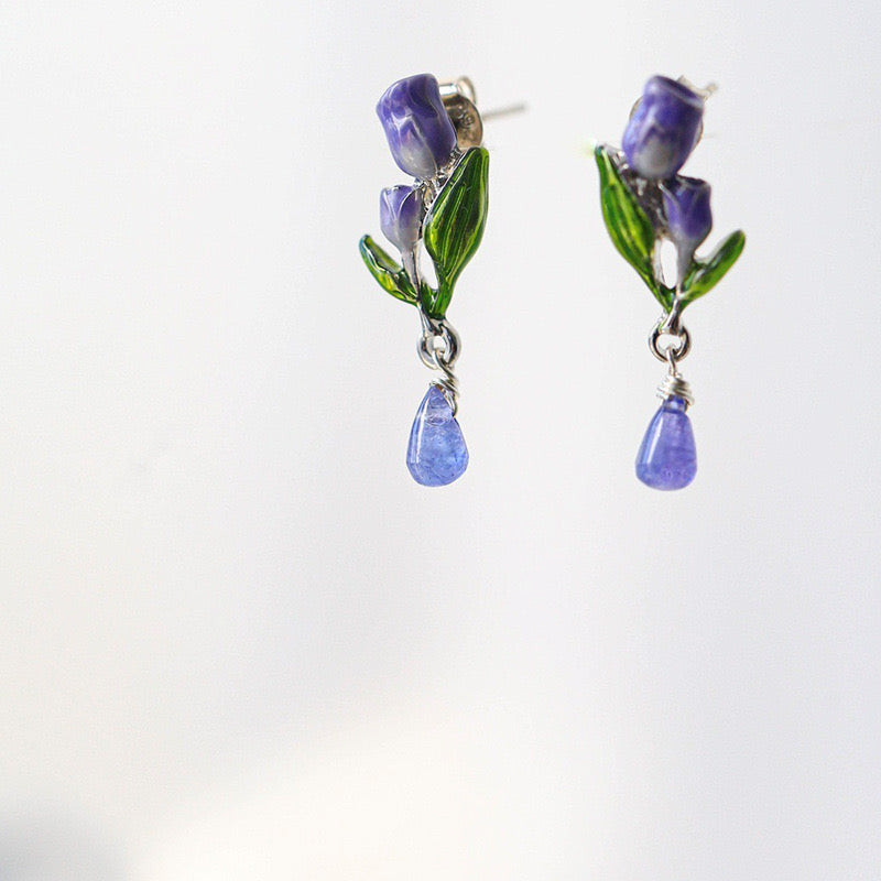 Painted mini tulip Earrings